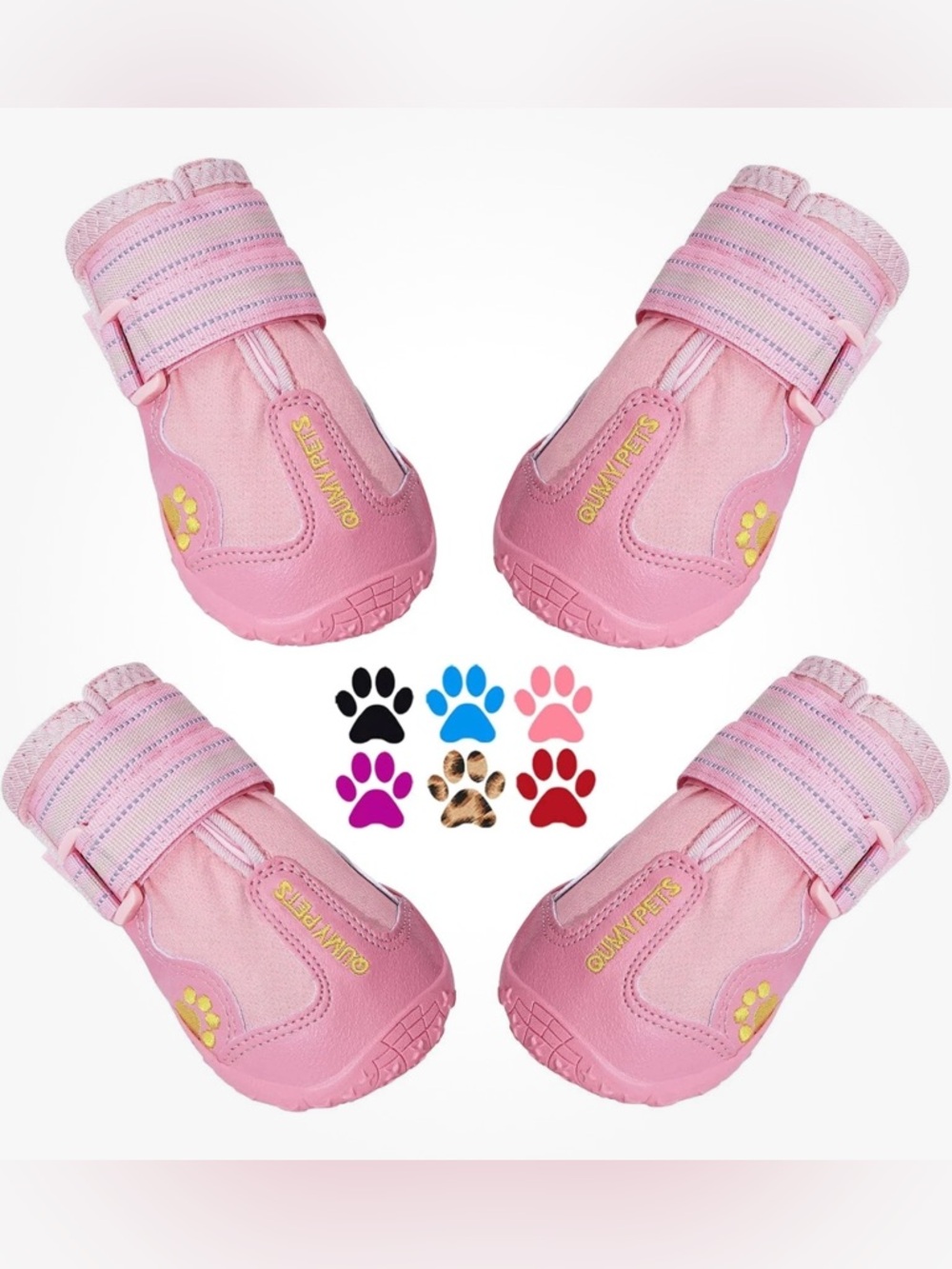 Pink Dog Boots - Non-Slip Protective Paw Shoes